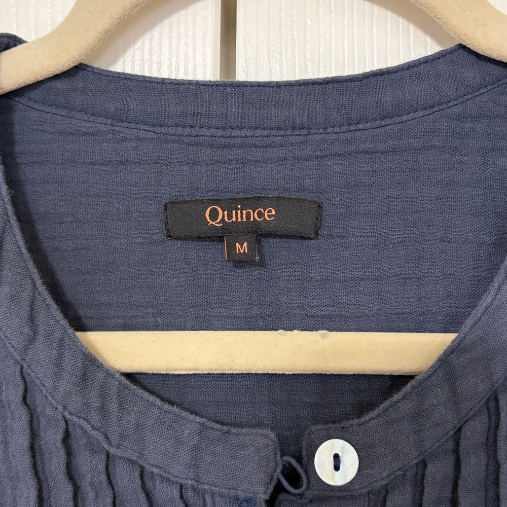 NWOT Quince Navy Blue Organic Cotton Sleeveless Dress M - Picture 3 of 11